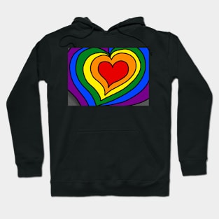 Gay Pride Rainbow LGBTQ Hearts Hoodie